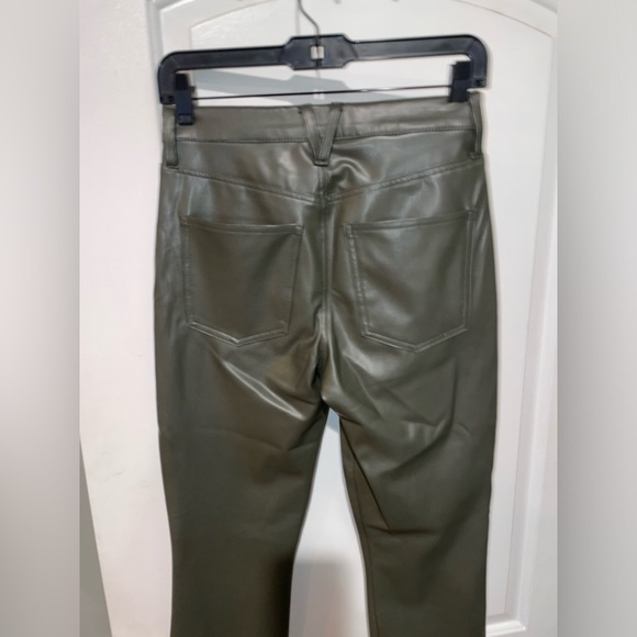 New! Veronica Beard Debbie Skinny Faux Leather Jeans in Loden Olive Green 🌿sz 26 - Picture 14 of 16